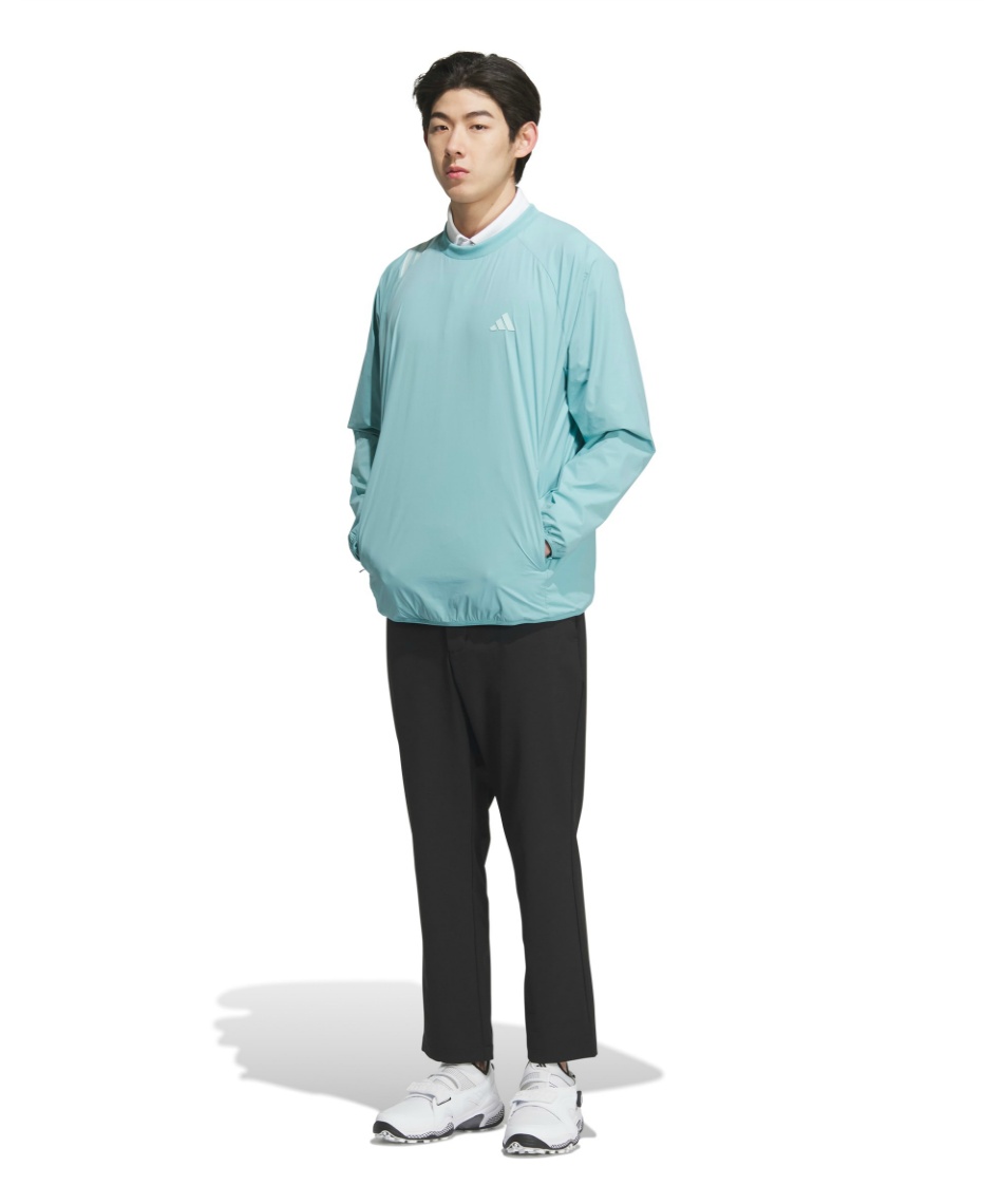 adidas ゴルフウェア ネイビー 長袖シャツ ストライプ アディダス(adidas) ゴルフウェア ブルゾン 撥水 スリー