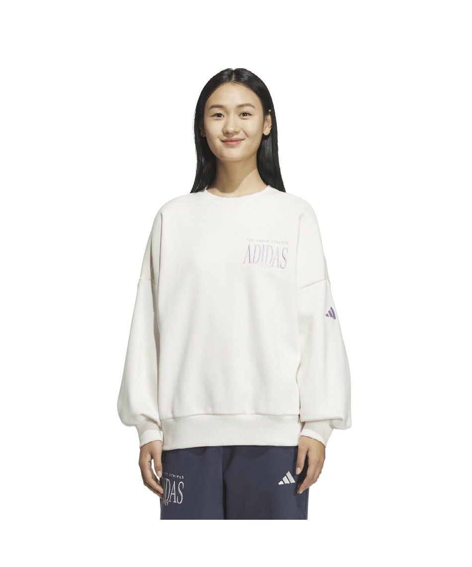 アディダス Ｗ　ＶＥＲ　裏起毛　クルースウ　ェット トレーニングウエア スウェットシャツ TA374-KA0972 アディダス(adidas) スウェットトレーナー VER 裏起毛 クルー