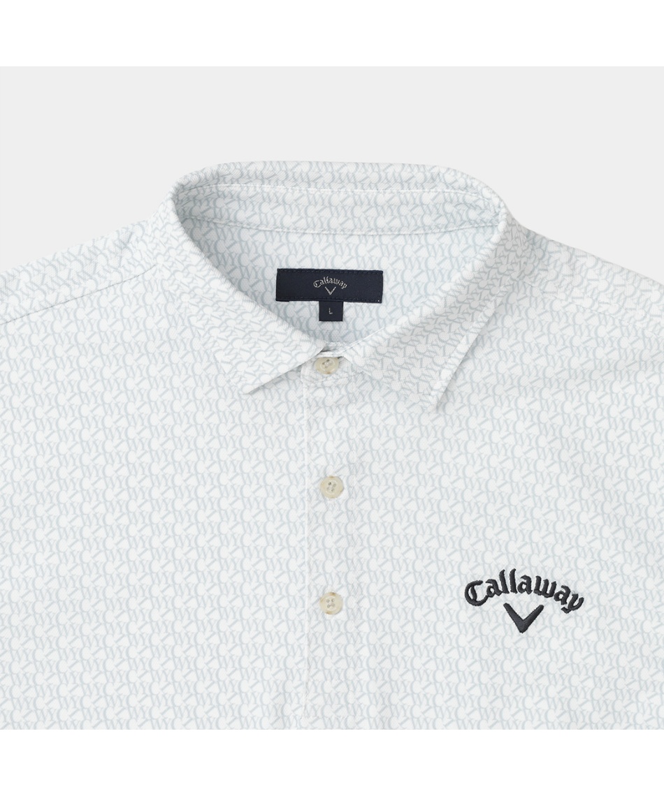 ゴルフウェア ポロシャツ 長袖 ロゴプリントオニカノコ長袖シャツ