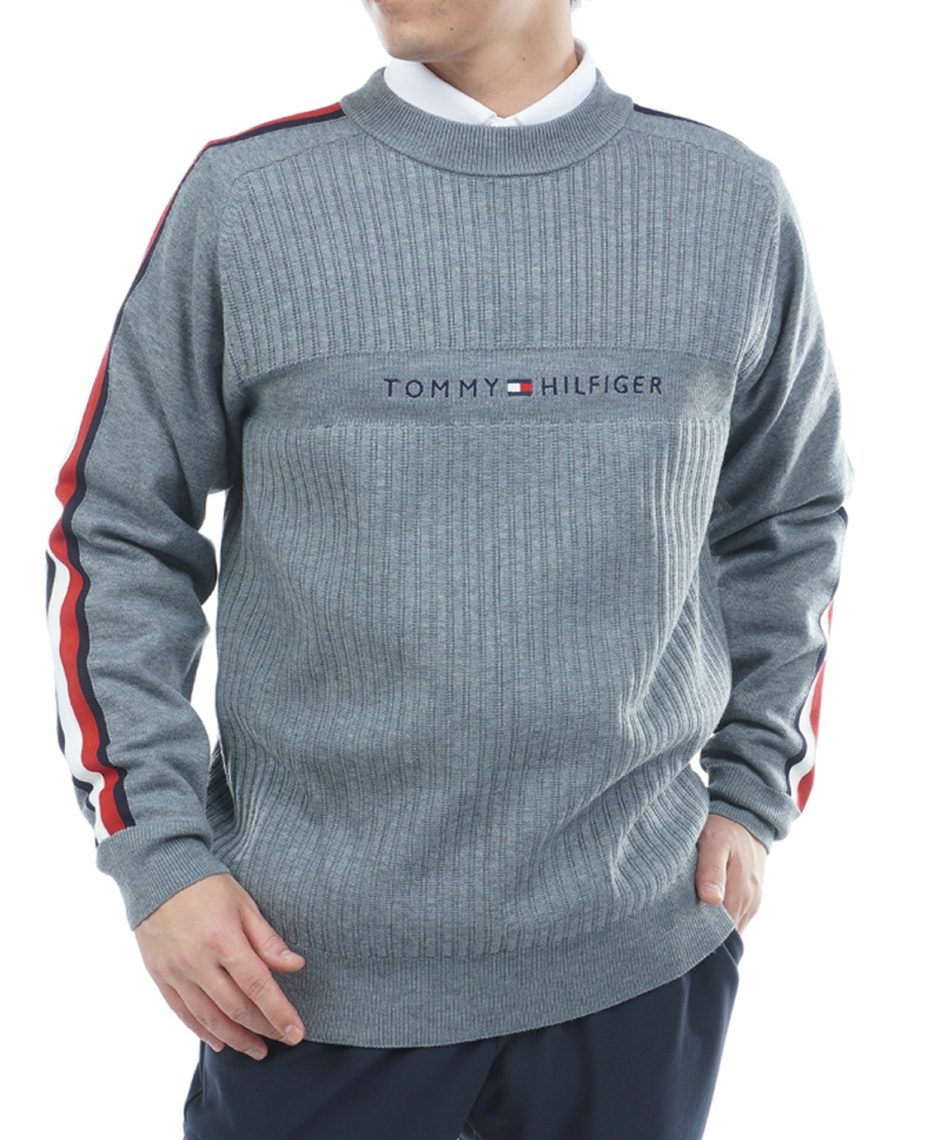 l|Cg160pt yzg~[qtBK[St(TOMMY HILFIGER GOLF) StEFA Z[^[ X|[cNVbN N[lbNjbg THMA581 y2025NH~fz Y 19GRY LL