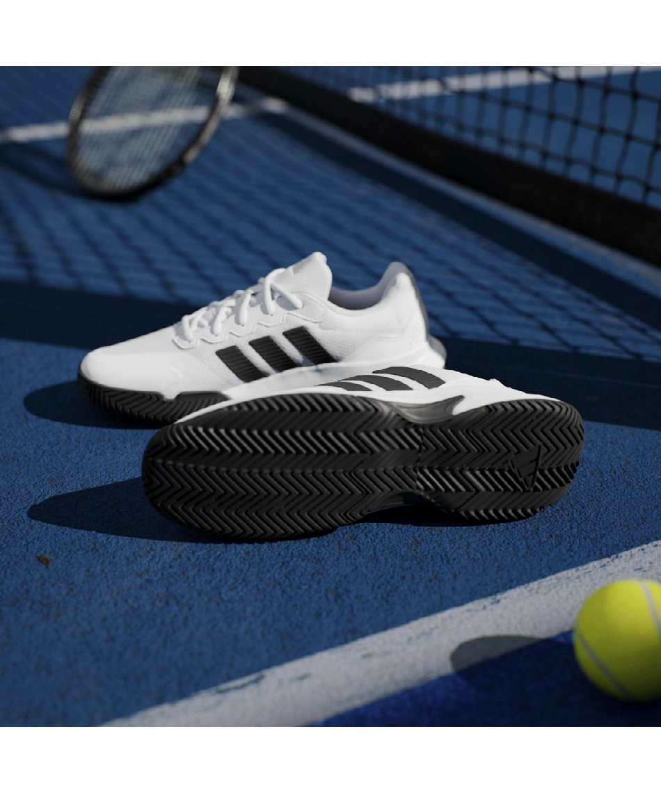 Onテニス用ホワイトスニーカー アディダス(adidas) テニスシューズ オールコート用 ゲームコート 2