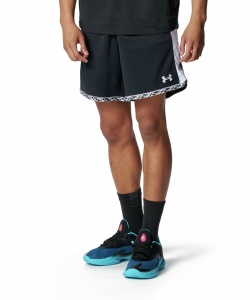 �l���|�C���g49pt 8% OFF�^SALE �y���������z�A���_�[�A�[�}�[(UNDER ARMOUR) �o�X�P�b�g�{�[�� �n�[�t�p���c UA DREAMERS MESH SHORTS 6012514-001 �����Y BLK�^WHT�^WH L
