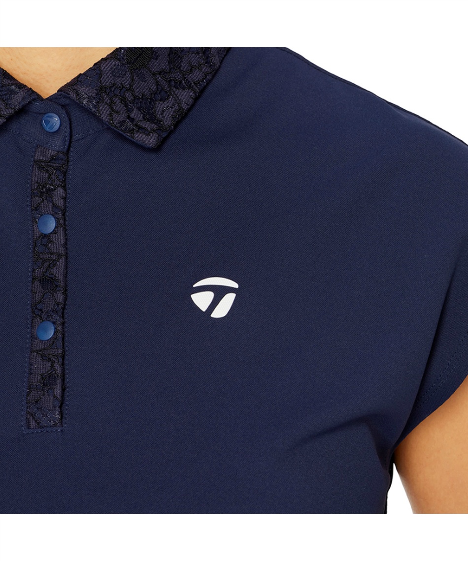 TaylorMade ゴルフ用ポロシャツ ネイビー テーラーメイド(TaylorMade) ゴルフウェア ポロシャツ 半袖 レース