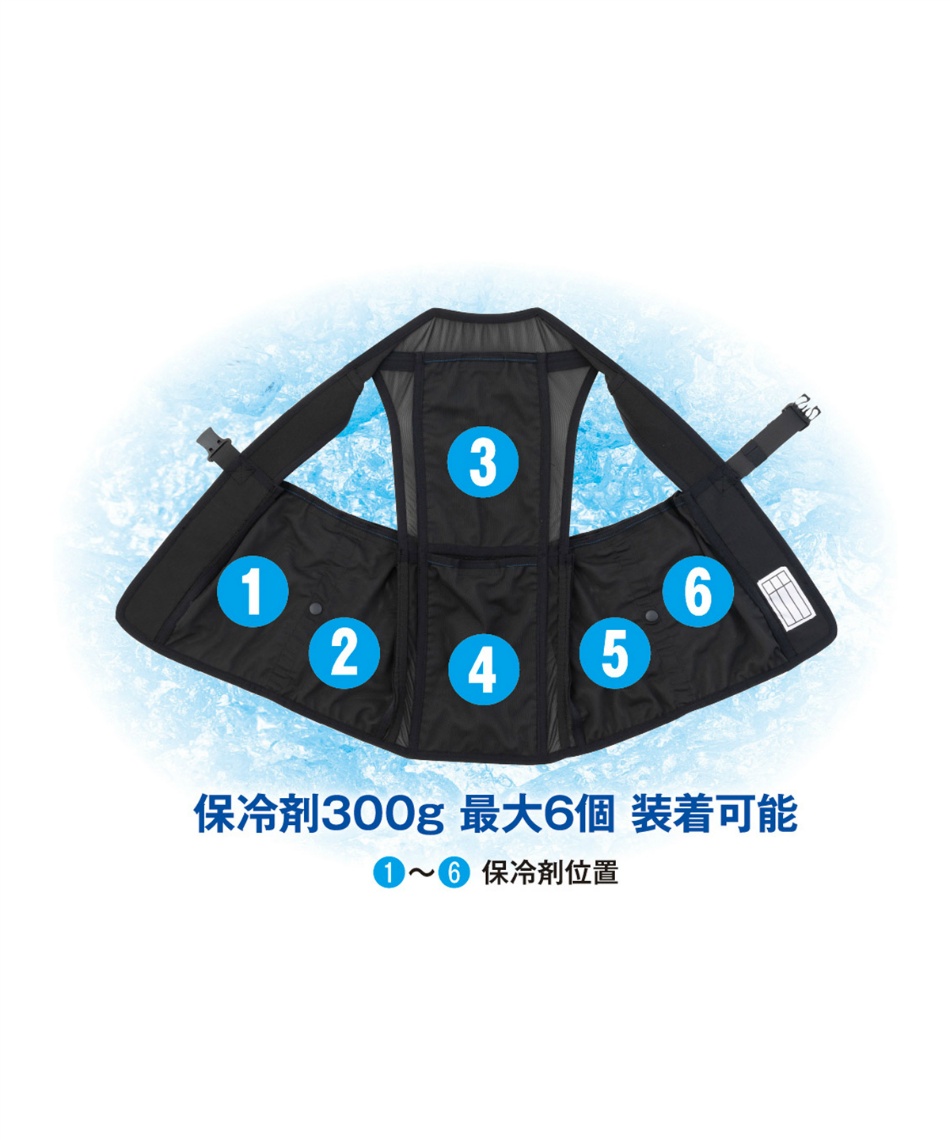 アイスベスト アイスメッシュベスト&保冷剤 氷零 0度300g 3個セット