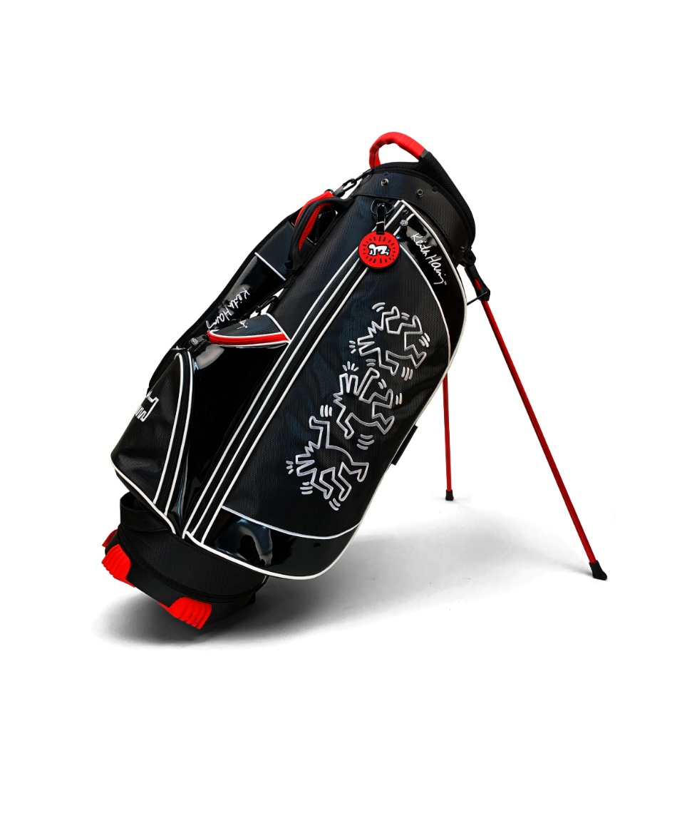 未使用　キースヘリング　スタンド付キャディバッグ　9型　ブラック　レッド　黒　赤 未使用 キースヘリング スタンド付キャディバッグ 9型 ブラック レッド