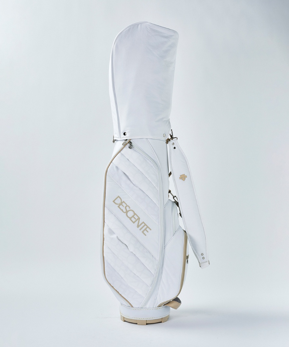 DESCENTE GOLF 中わた　ロゴプリントキャディバッグ デサントゴルフ(DESCENTE GOLF) キャディバッグ 軽量中わた入り
