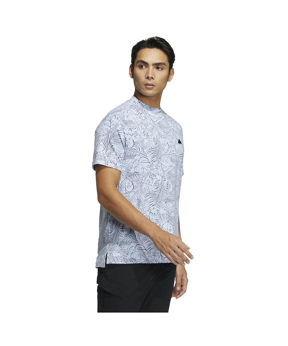 ゴルフウェア 半袖シャツ ナチュラルボタニカルプリント 半袖モック