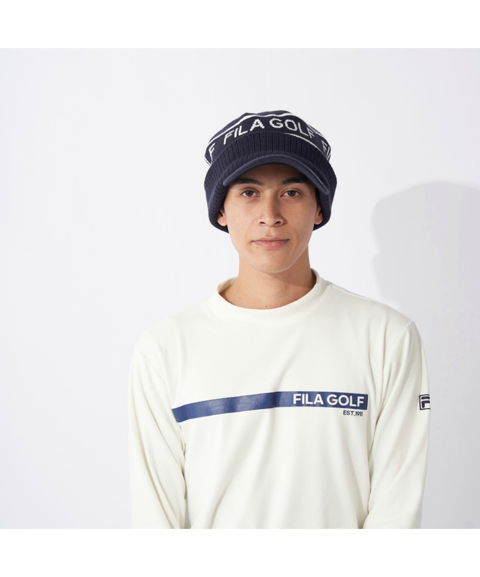 FILA - フィラゴルフ　ツバ付きニット帽　新品 FILA フィラ ゴルフ ニット帽 メンズ ツバ付きニットキャップ