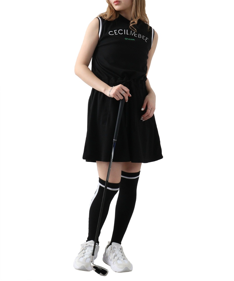 セシルマクビー グリーン(CECIL McBEE green) ゴルフウェア ワンピース ノースリーブワンピース CGS2501OP