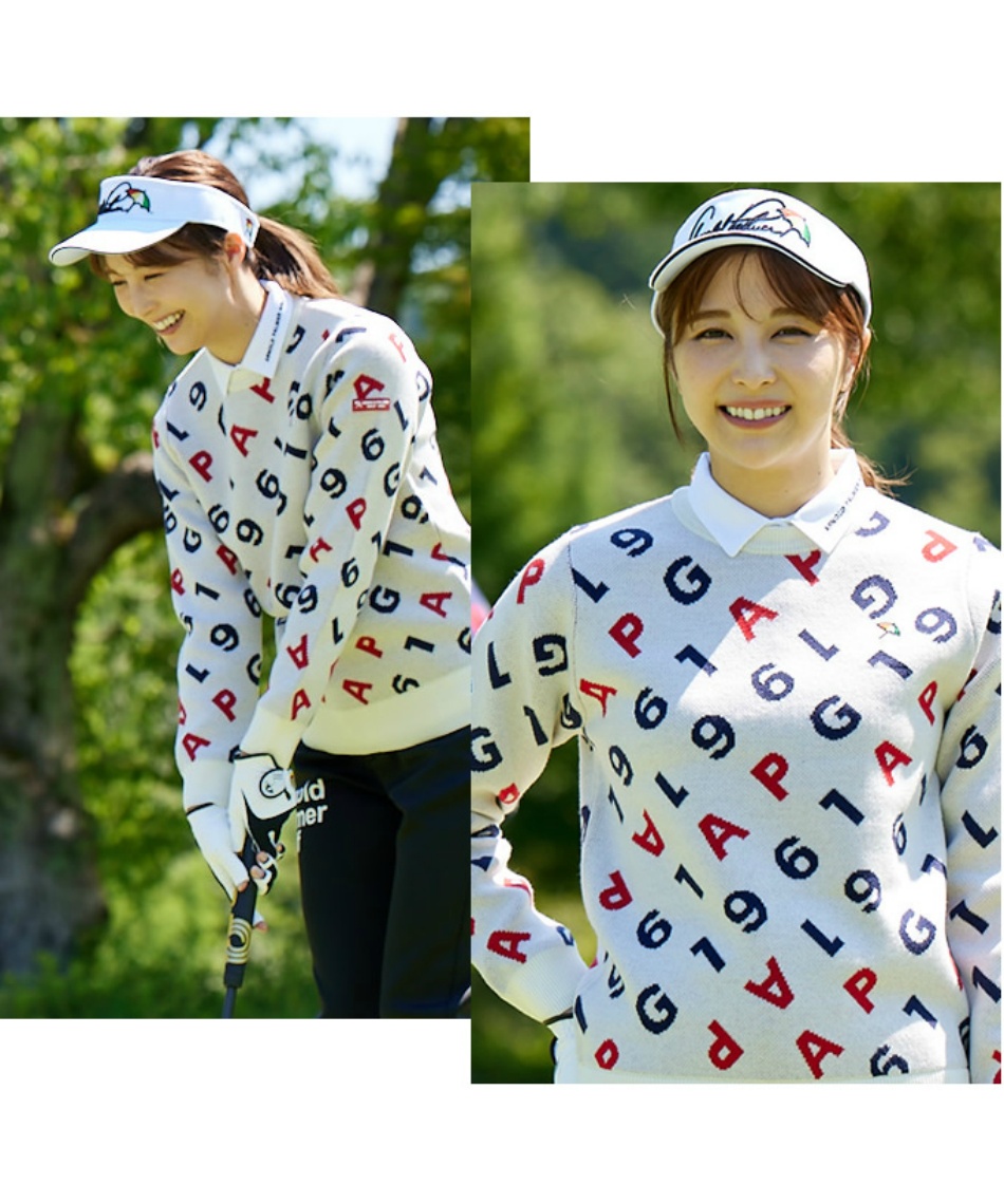 ゴルフウェア セーター ジャガードクルーネックセーター AP220404C03