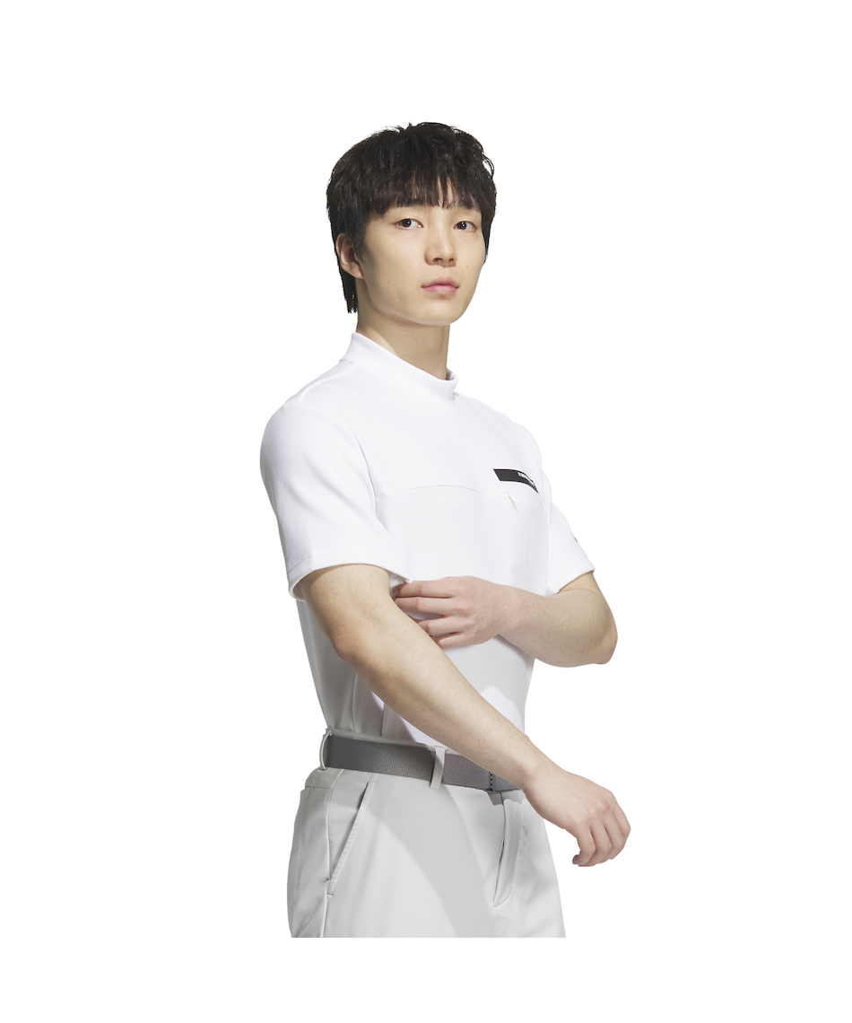 ゴルフウェア 半袖シャツ チェストポケットモックネック半袖シャツ
