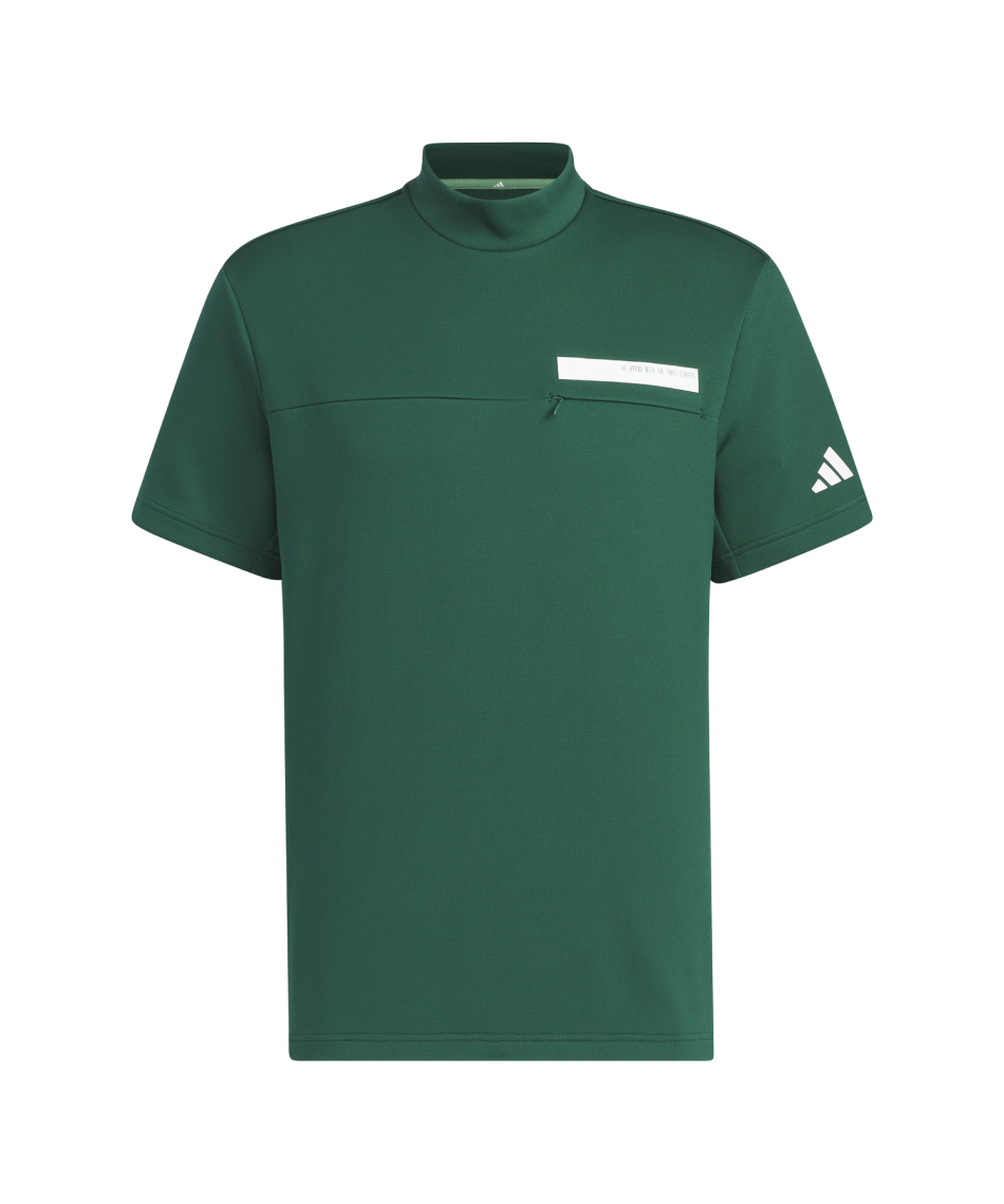 ゴルフウェア 半袖シャツ チェストポケットモックネック半袖シャツ