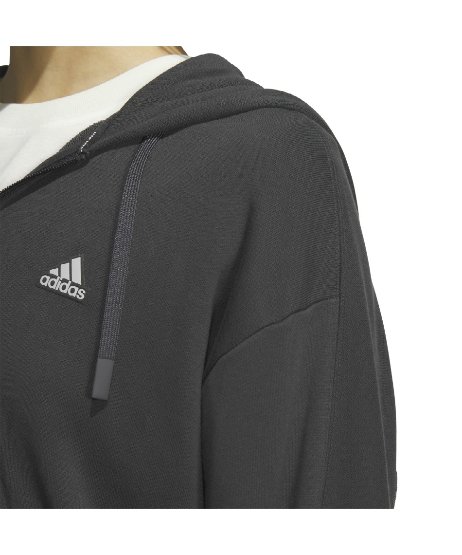 adidas◆パーカー/L/コットン/BEG/無地/IC5592 アディダス(adidas) スウェットパーカー WORDING LOOSE FIT