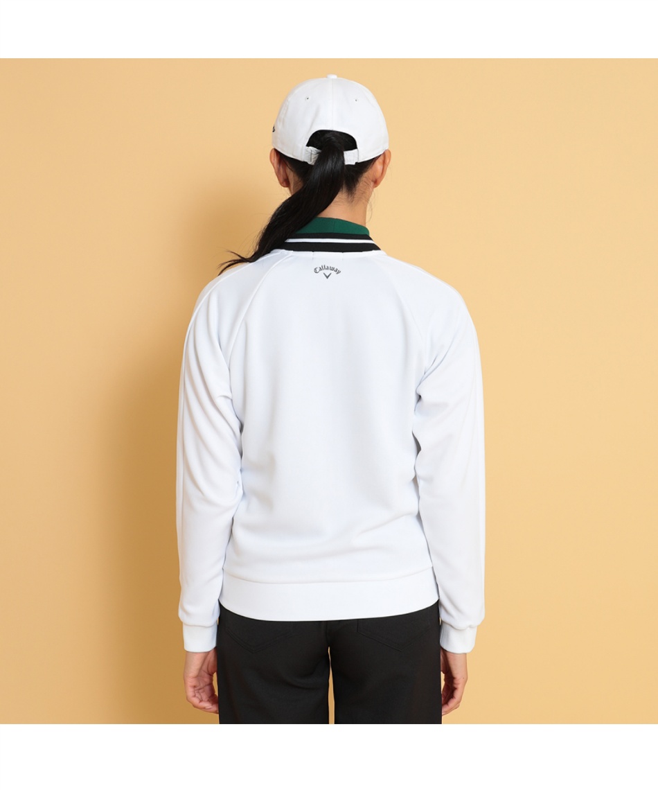 【新品未使用】Kolwin ホワイト 白紺色のスウェットセット ゴルフウェア ブルゾンダンボールスウェットフルジップブルゾン