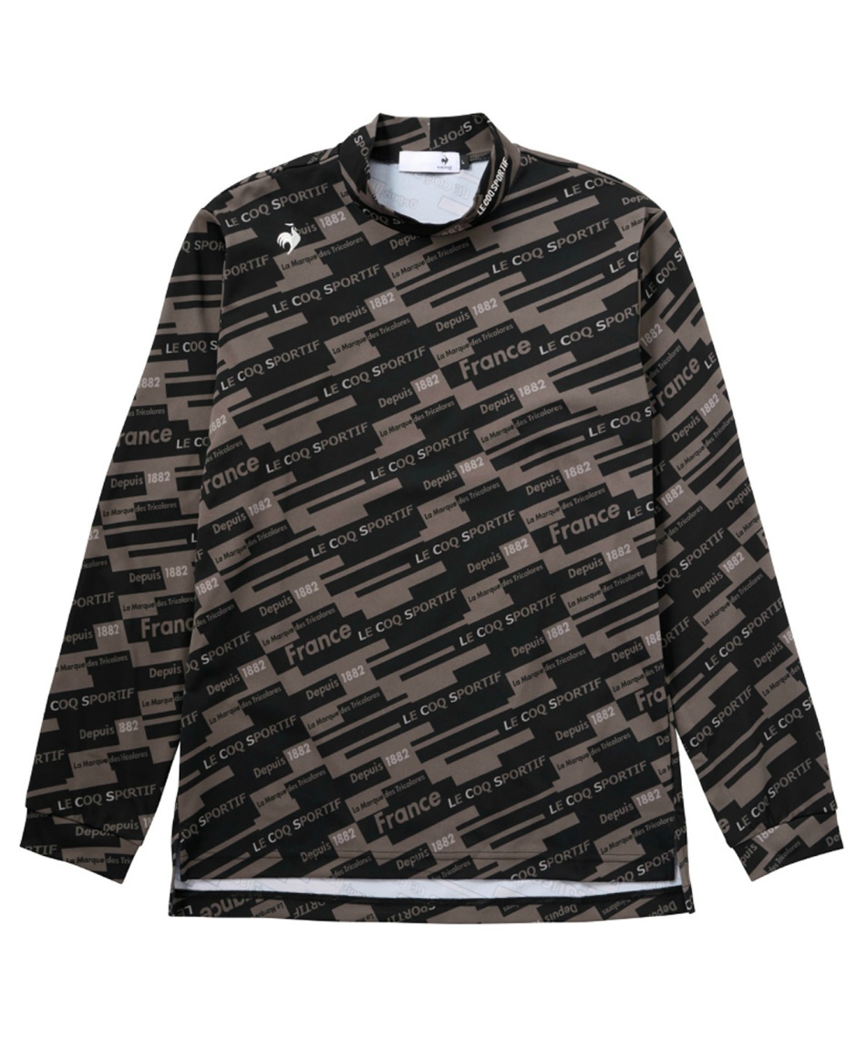 ゴルフウェア 長袖シャツ ストレッチフォーサー ボーダー柄モック