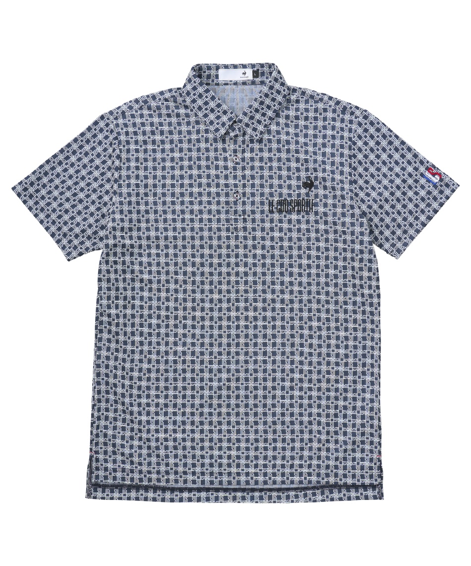 ゴルフウェア ポロシャツ 半袖 モノグラム柄ジャガード半袖ポロ