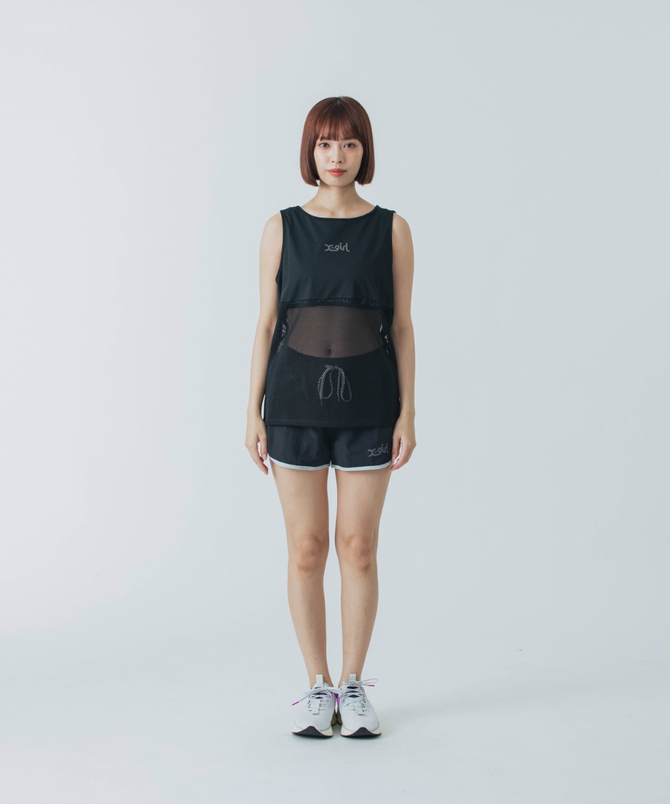 エックスガール(X-girl) ショートパンツ ワッシャーナイロン裏メッシュ