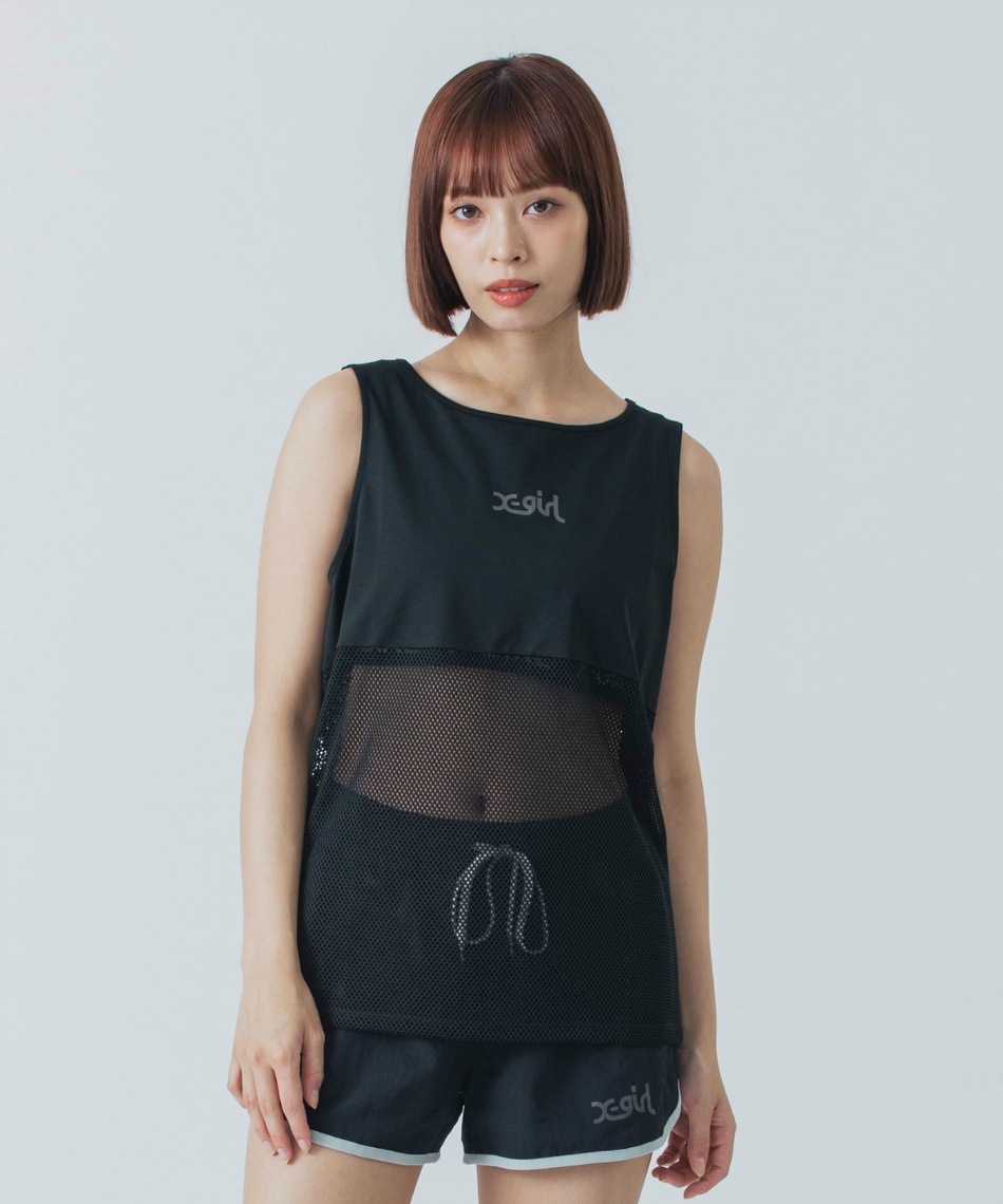 エックスガール(X-girl) ショートパンツ ワッシャーナイロン裏メッシュ