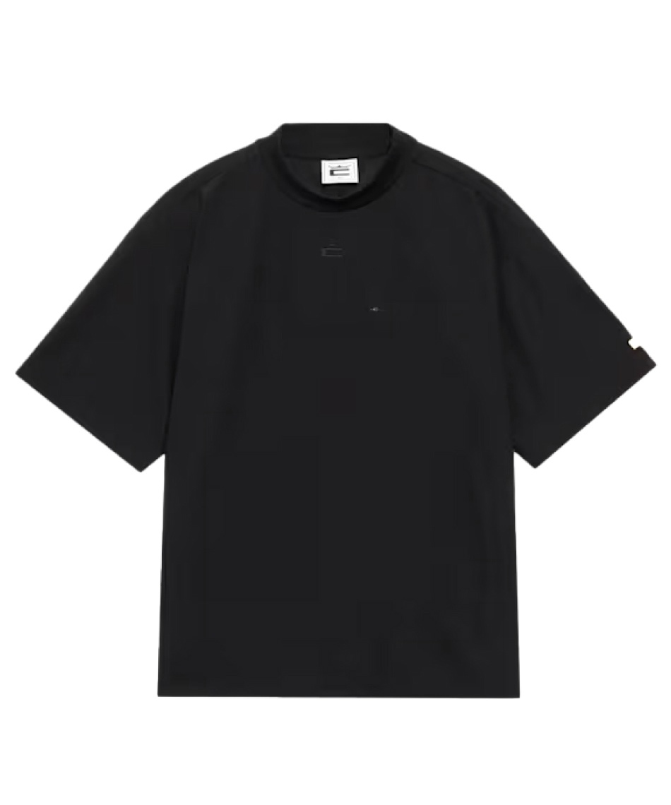 【COBRA／コブラ】胸元ストライプ ストレッチ 半袖モックネックシャツ・L・橙 COBRA／コブラ】胸元ストライプ ストレッチ 半袖モックネック