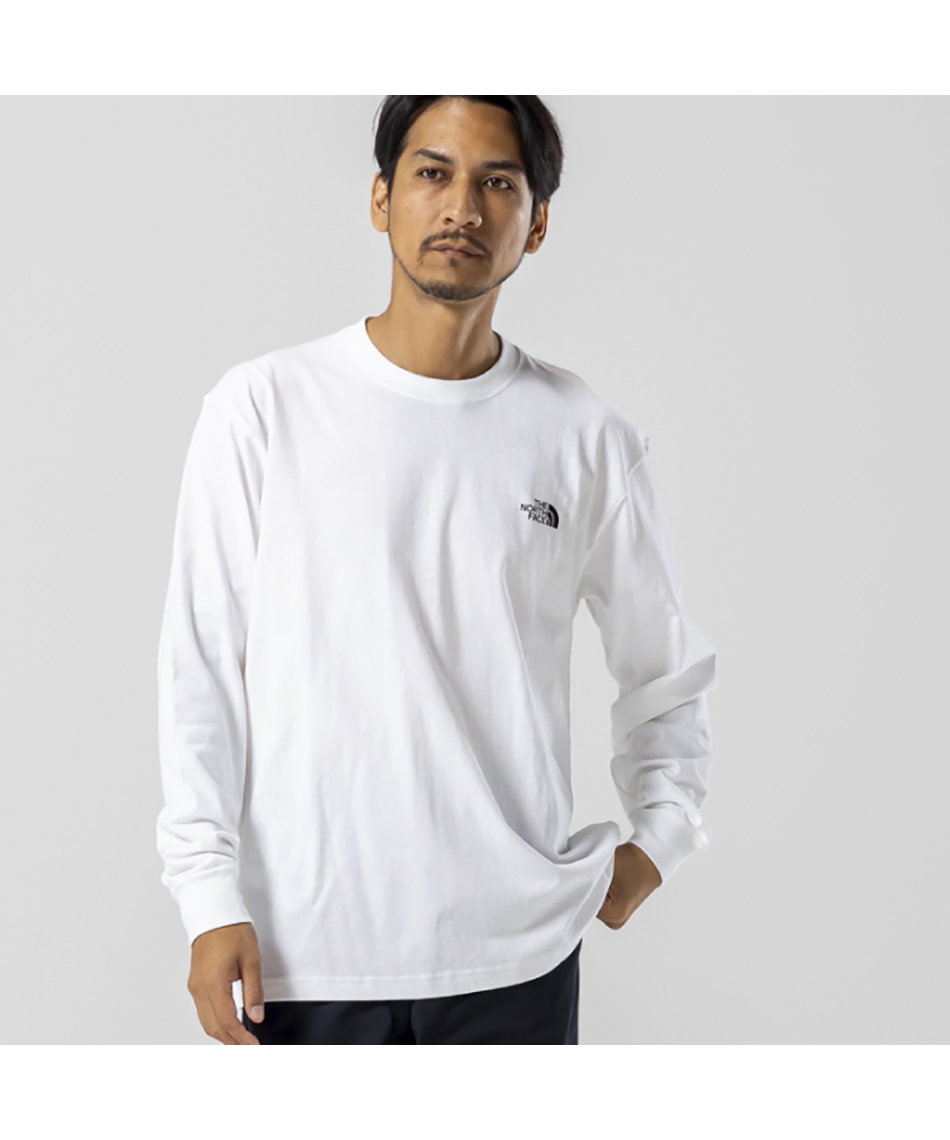 Tシャツ 長袖 スクエアデジタルグラフィック長袖 T NT82545-W 【国内