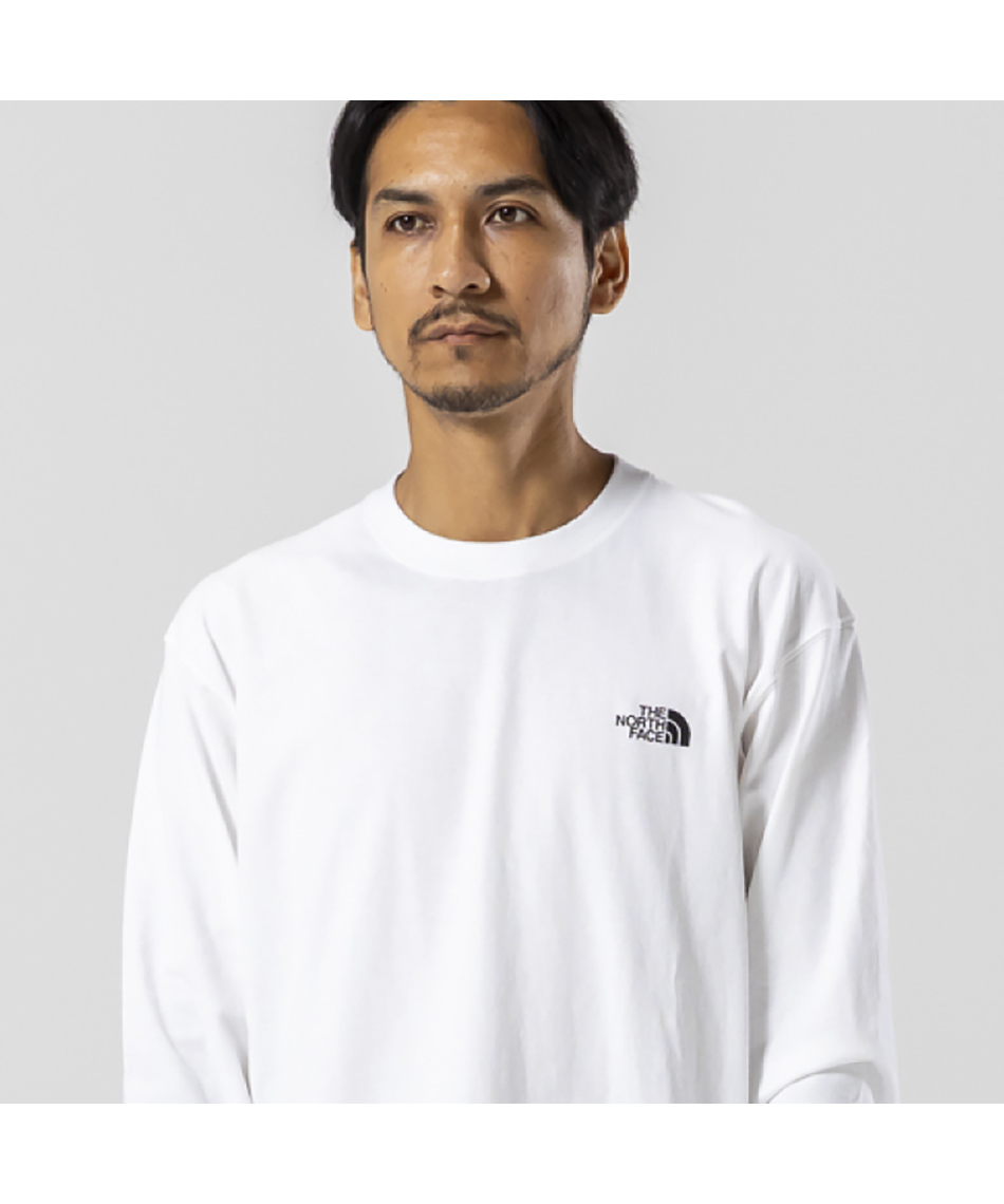 Tシャツ 長袖 スクエアデジタルグラフィック長袖 T NT82545-W 【国内