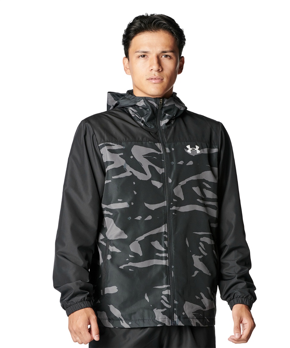 獲得ポイント118pt 【送料無料】アンダーアーマー(UNDER ARMOUR) 野球 ウインドブレーカージャケット UA TRICOT WOVEN FULL-ZIP HOODED JACKET 6007972-001 メンズ LG