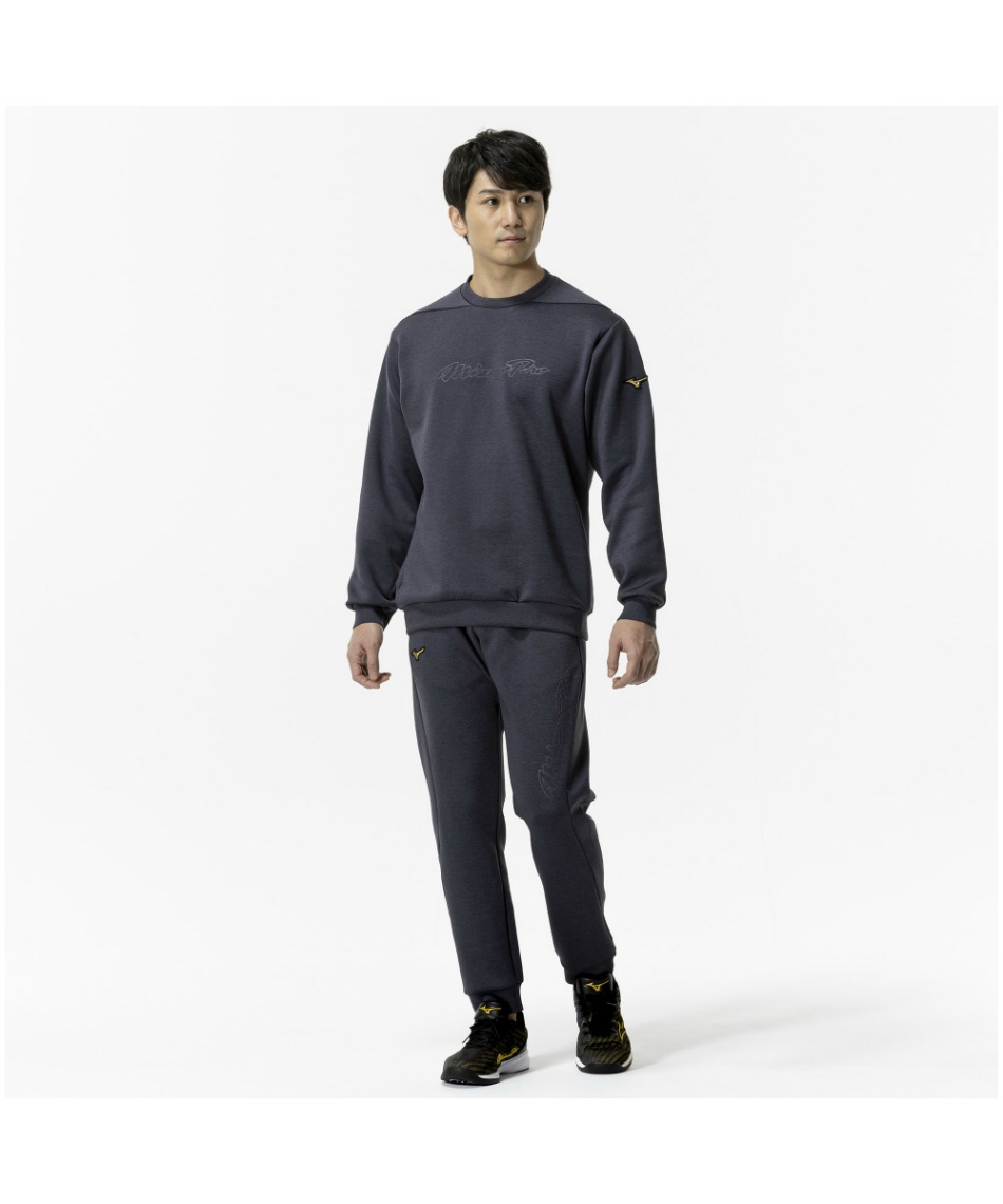 ミズノプロダークグレー ストレッチスウェット Lサイズ ミズノ(MIZUNO) 野球 スウェットジャケット ストレッチスウェット 丸首