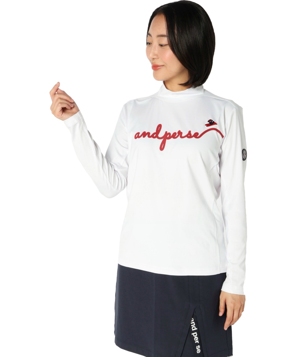 獲得ポイント111pt 14% OFF/SALE 【送料無料】アンパスィ(and per se) ゴルフウェア 長袖シャツ マシュマロジャージーMN長袖SH AFF9225W2 【2025年秋冬モデル】 レディース 10 M