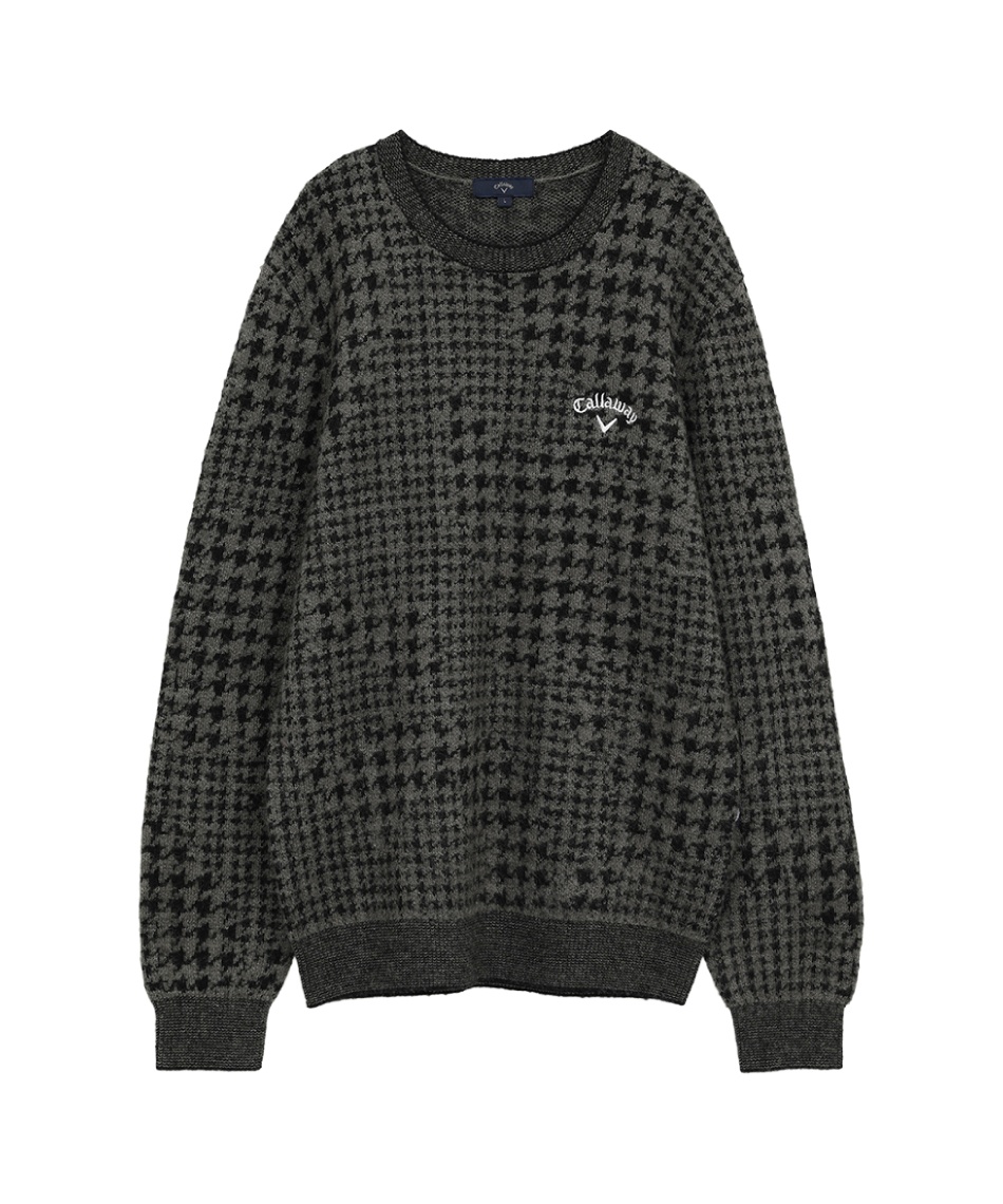 ゴルフウェア セーター 千鳥ジャカードクルーネックニット C25218106