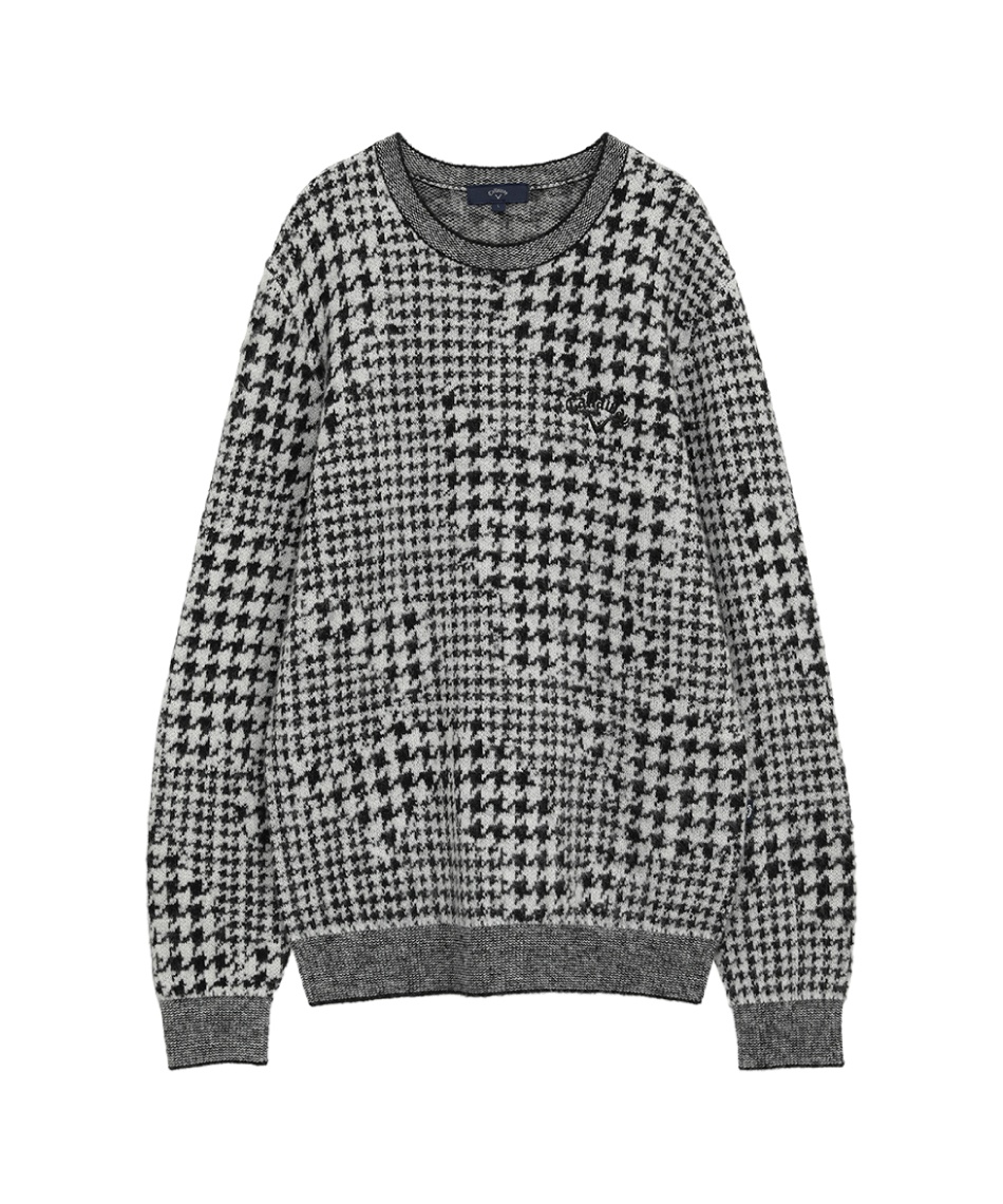 ゴルフウェア セーター 千鳥ジャカードクルーネックニット C25218106