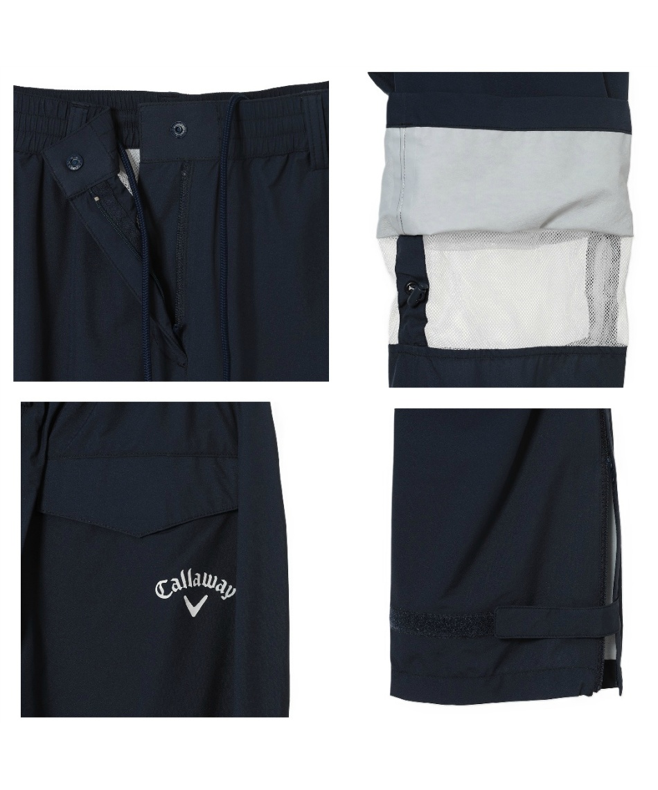 【少し訳あり】 新品 Callaway 2024SS セットアップ LL 白×紺 キャロウェイ(Callaway) ゴルフ レインウェア上下セット セットアップ