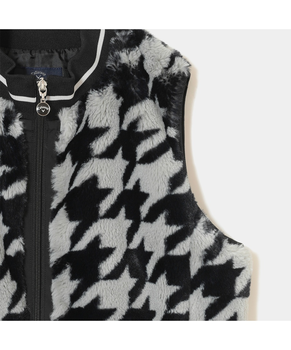 キャロウェイ(Callaway) ゴルフウェア ベスト 千鳥プリントファー