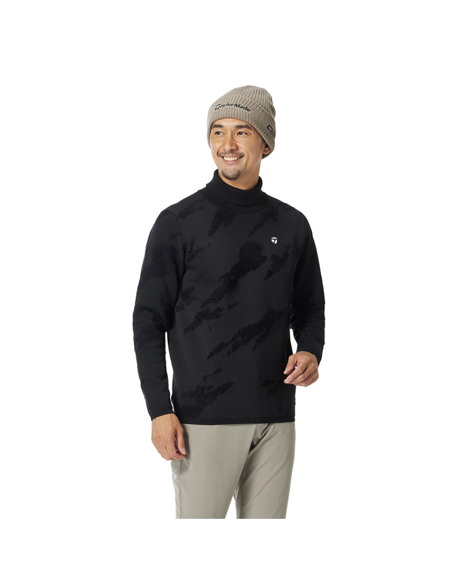 獲得ポイント190pt 【送料無料】テーラーメイド(TaylorMade) ゴルフウェア セーター グラフィックタートルネックセーター TL507 【国内正規品】【2025年秋冬モデル】 メンズ ブラック O