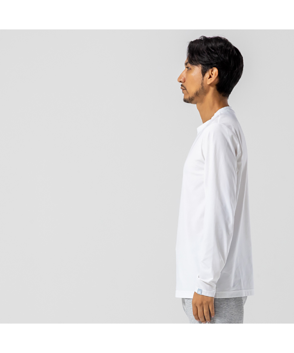 Tシャツ 長袖 QD ロゴ プリント ロングスリーブTシャツ アジアン