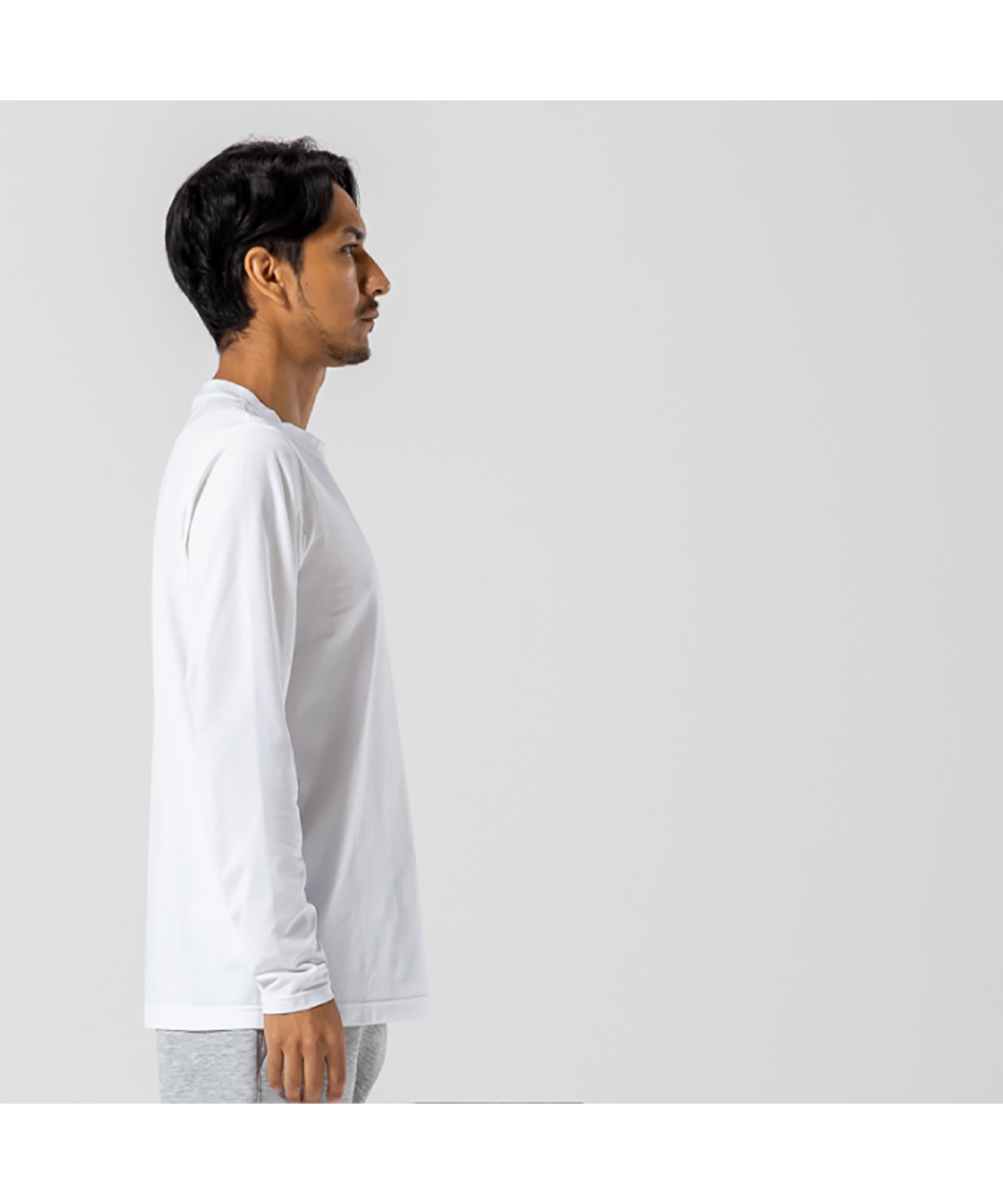 Tシャツ 長袖 QD ロゴ プリント ロングスリーブTシャツ アジアン