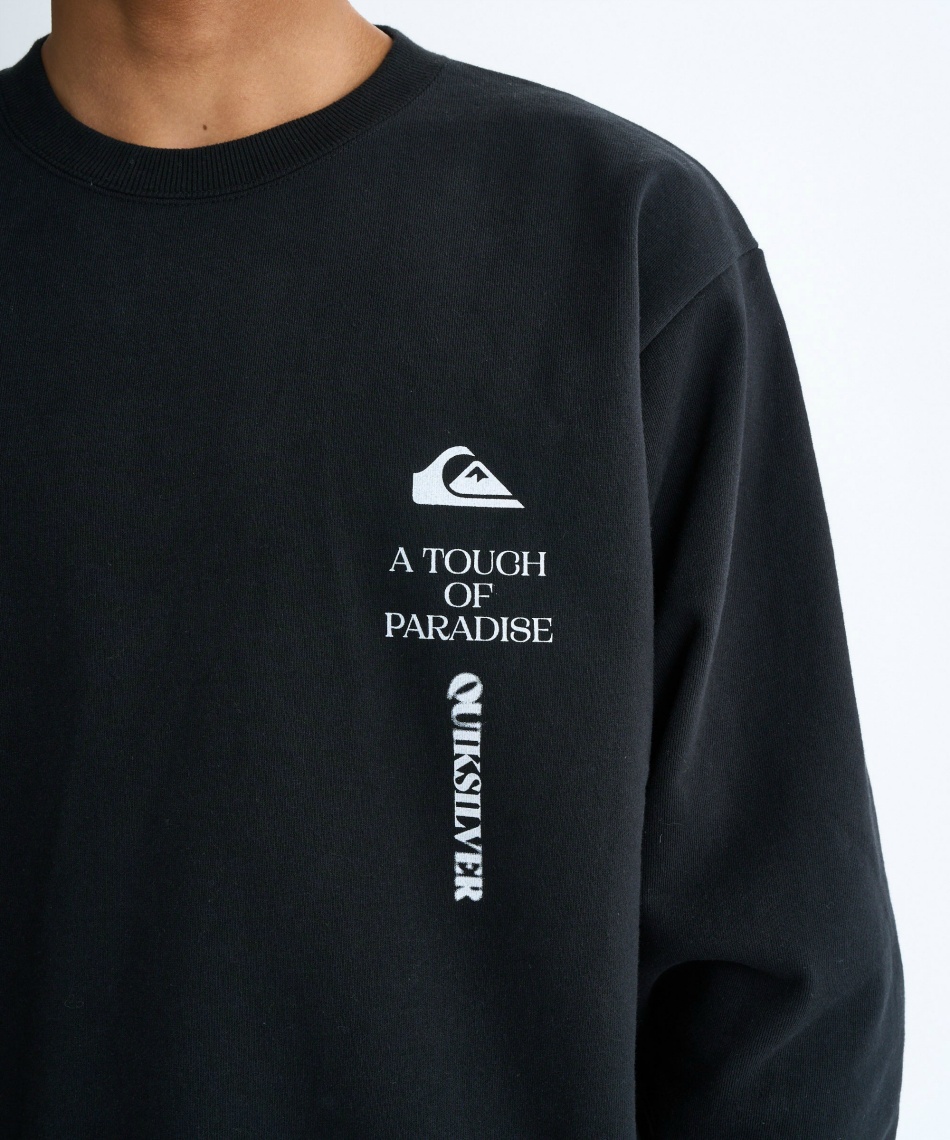 QUIKSILVER テープロゴ スウェット トレーナー XL ブラック クイックシルバー(QUIKSILVER) スウェット BW VERTICAL LOGO SWEAT