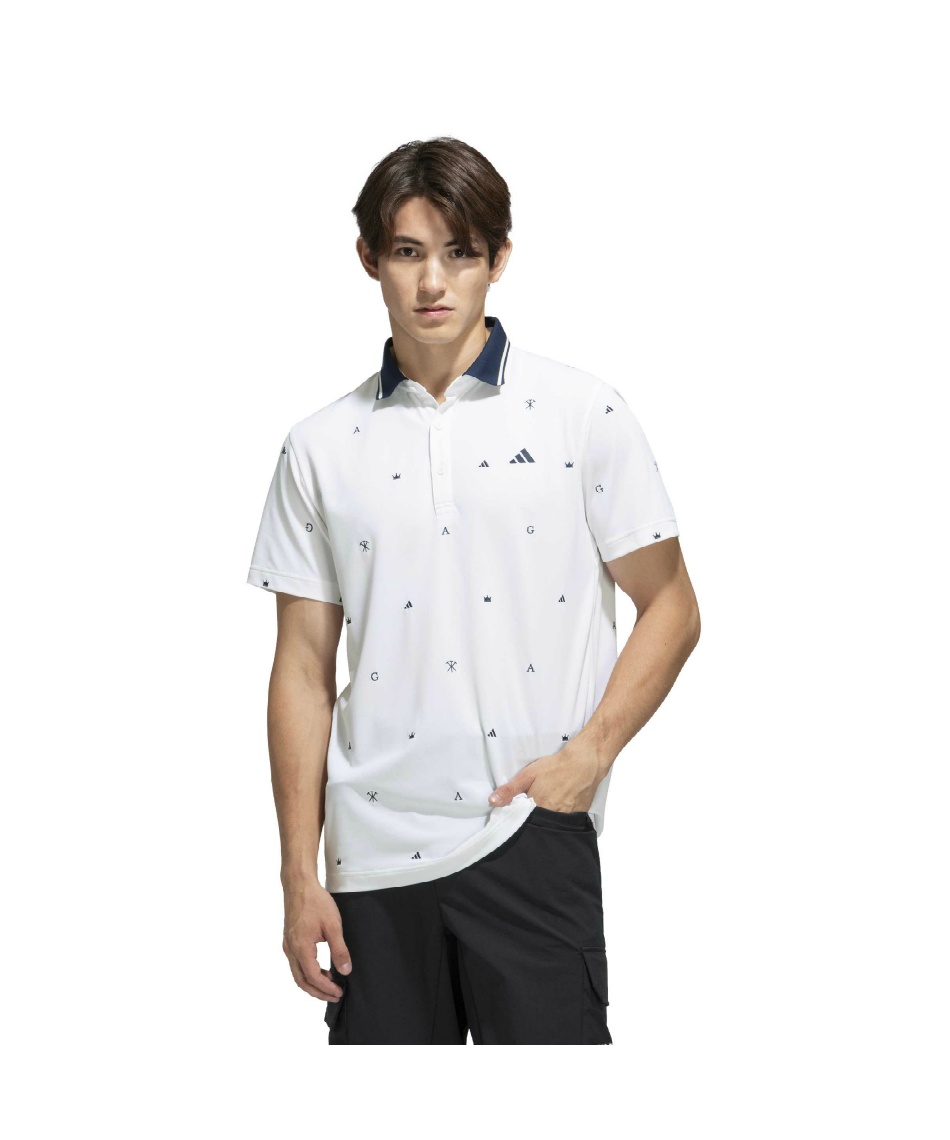 獲得ポイント76pt 14% OFF/SALE 【送料無料】アディダス(adidas) ゴルフウェア ポロシャツ 半袖 半袖モノグラムポロ OFG51 【国内正規品】【2025年秋冬モデル】 メンズ ホワイト 2XL