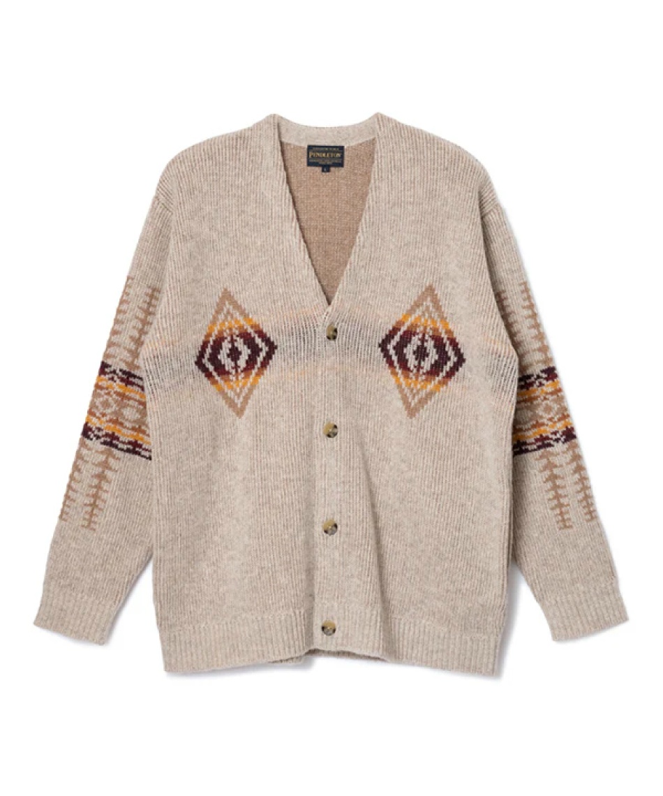 極美品60s PENDLETON 短丈ウールニットカーディガン　良配色オンブレ ペンドルトン(PENDLETON) カーディガン シェットランド 5ゲージ ウール