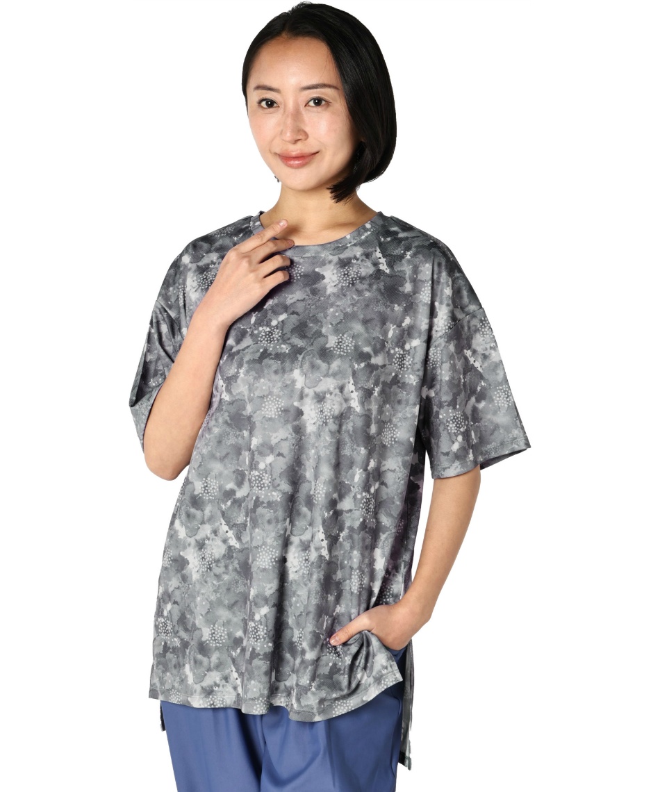 Tシャツ 半袖 CD速乾UV 総柄 半袖チュニックT AL450101F002