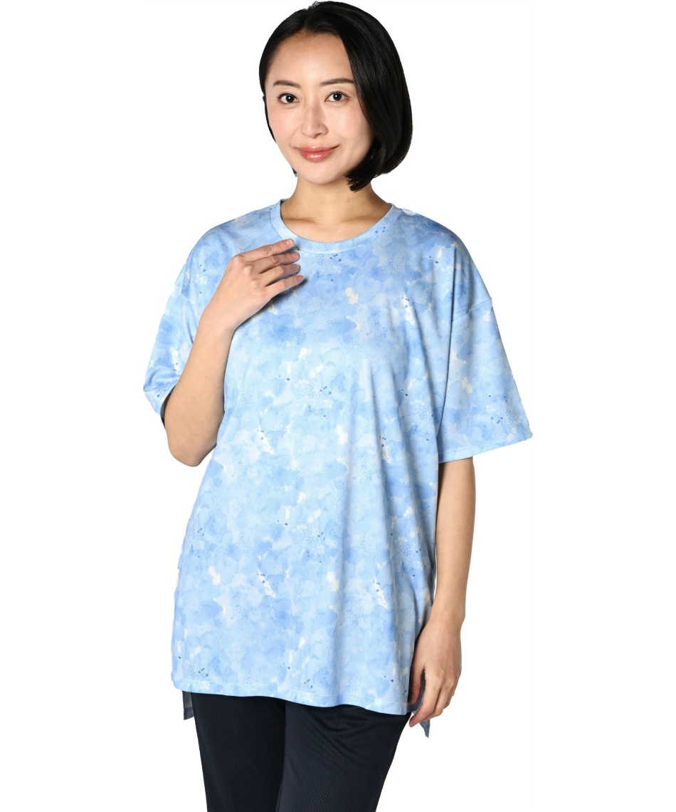 OLLEBOROBA キャラクター柄 半袖チュニック Tシャツ 半袖 CD速乾UV 総柄 半袖チュニックT AL450101F002