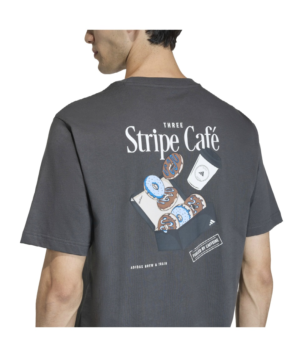 パラコード〆ティシャツヤン カフェリード Tシャツ 半袖 コーヒー カフェ ドーナッツ ボックス グラフィックT