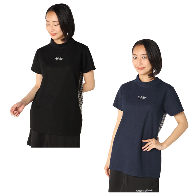 セシルマクビー グリーン(CECIL McBEE green) ゴルフウェア 半袖シャツ レディース チェックモックネック半袖SH CGS26023TS 【2026年春夏