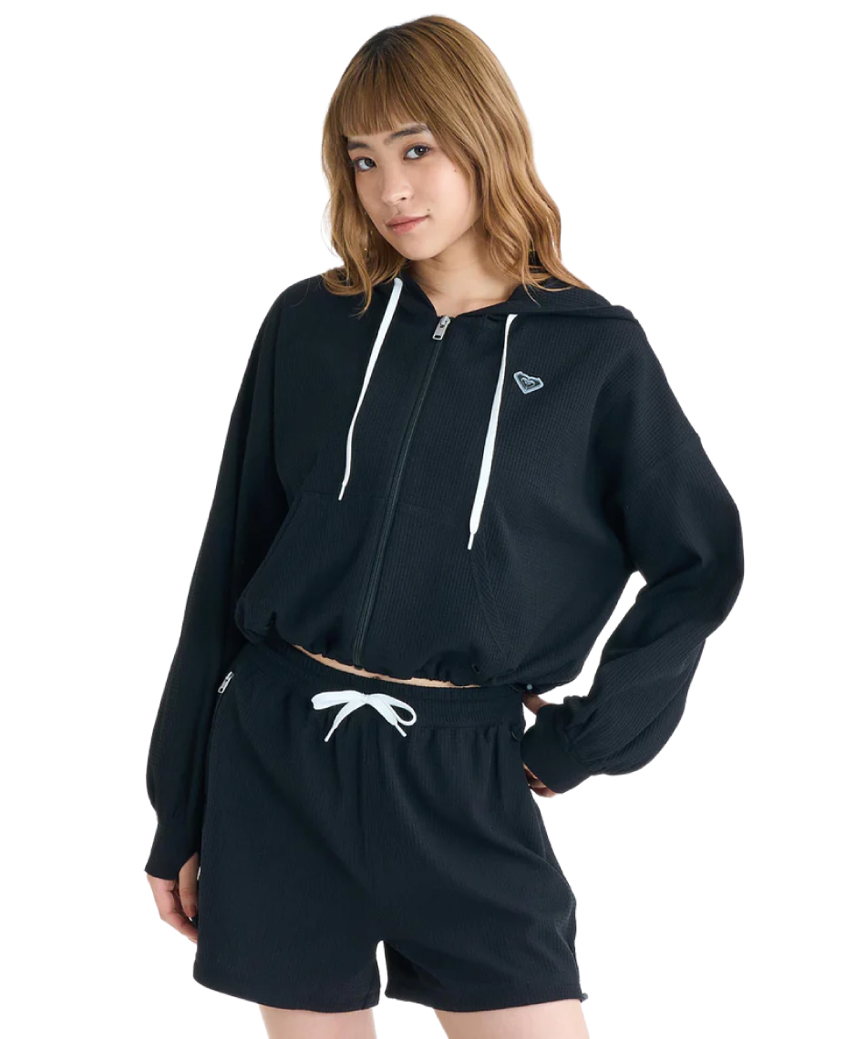 ラッシュガード 長袖 SEASIDE BLUE ワッフル素材 ジップラッシュ