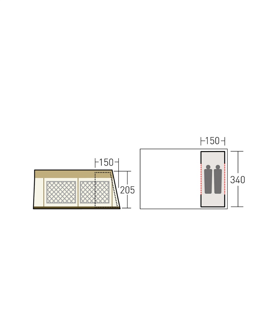 テント ロッジ型 ロッジシェルター T/Cインナー2人用 3592