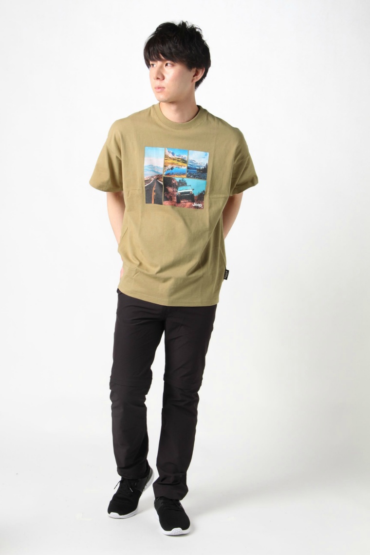 [JEEP X NOMAD]キャンプ ディア グラフィック 半袖 Tシャツ JEEP X NOMAD]キャンプ ディア グラフィック 半袖 Tシャツ (JEEP