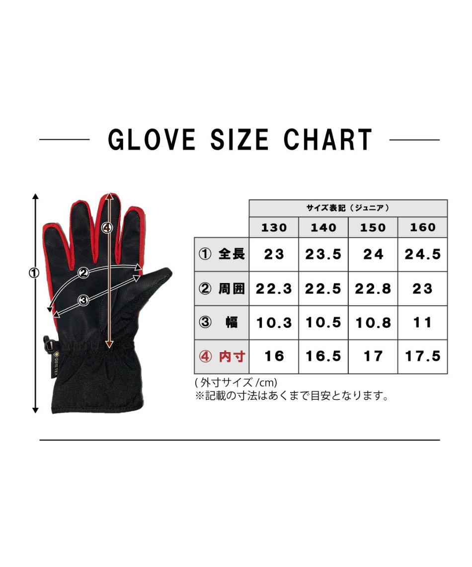 ビジョンピークス(VISIONPEAKS) スキー スノーボード グローブ JR GLOVE VP131701K03 130～160cm