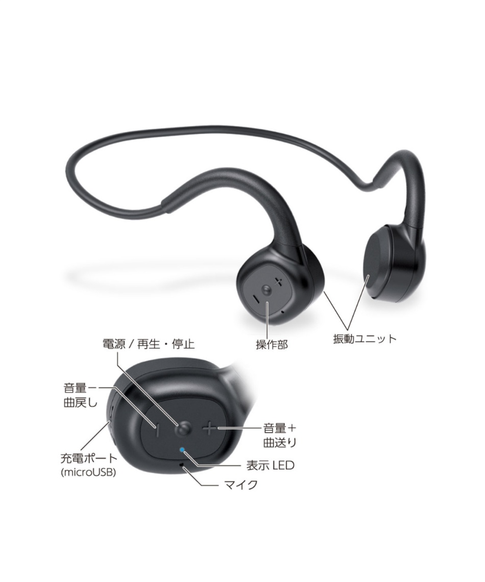 多摩電子工業(tama's) ワイヤレスイヤホン 骨伝導Bluetoothヘッド