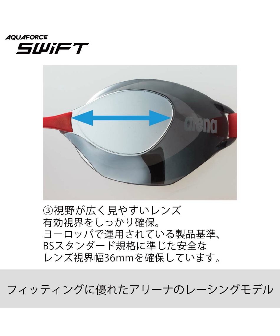 アリーナ(arena) FINA承認 ノンクッション スイミングゴーグル