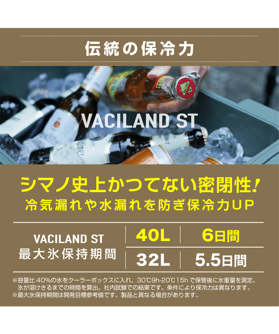 クーラーボックスヴァシランド ST VACILAND ST 40L サンドベージュNX