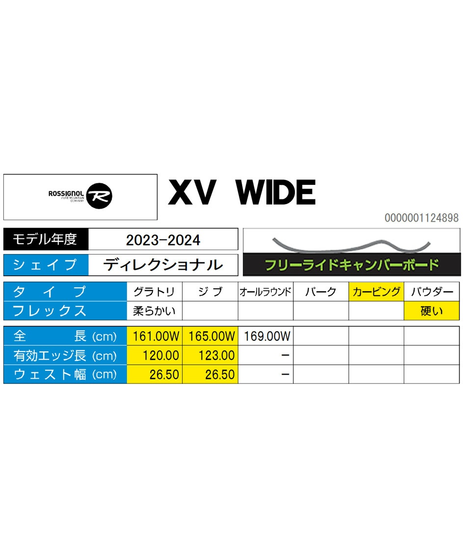 ロシニョール(ROSSIGNOL) スノーボード 板 エックスブイワイド XV WIDE